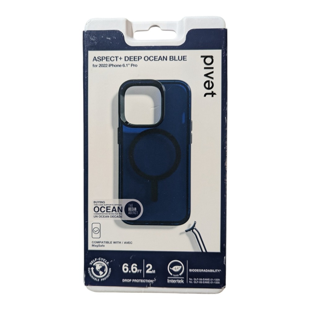 Q9. Pivet Aspect+ MagSafe Case For Apple iPhone 14 Pro 2022 6.1 Deep Ocean Blue